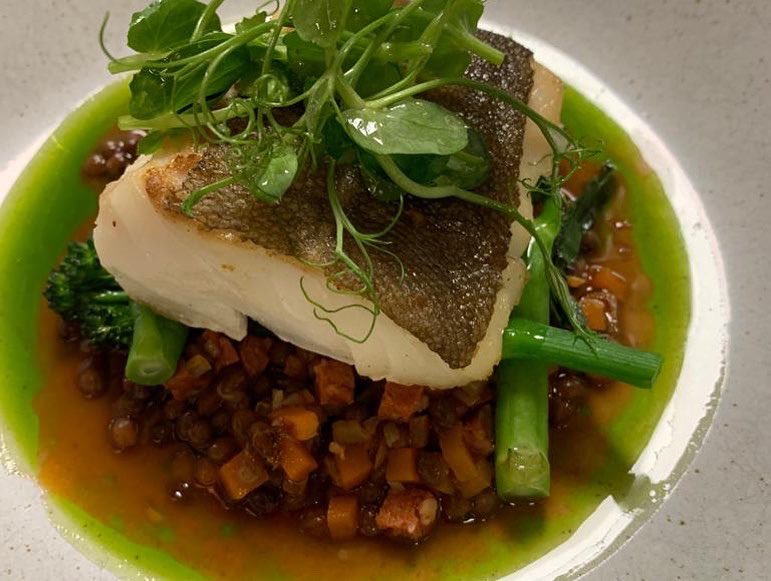 Phenomenal specials by <a href="/cheflawrence38/">Lawrence38</a> &amp; team tonight😍 Beetroot cured Sea Trout, West Cork Rib-eye &amp; béarnaise &amp; local Cod. We were too slow to snap the Rosscarbery Pork tenderloin or dessert of banoffee pie - they were sold out in lightning ⚡️ fast time. #WestCork #dining