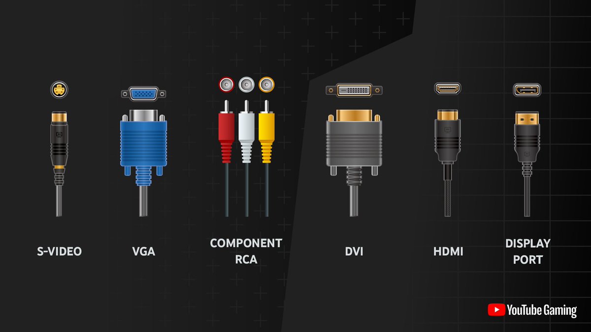 YouTubeGaming's tweet photo. Don't get it twisted ๐ In which era of video cables did you start your gaming journey? https://t.co/DzHW1zD1Xr