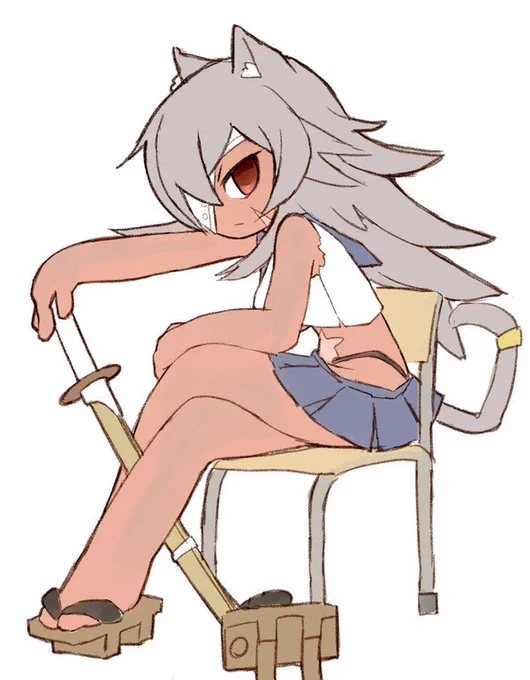 過去絵ウィーク…教室のイス。皆さんお行儀が悪い。 