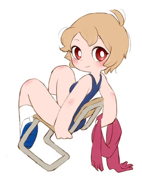 過去絵ウィーク…教室のイス。皆さんお行儀が悪い。 