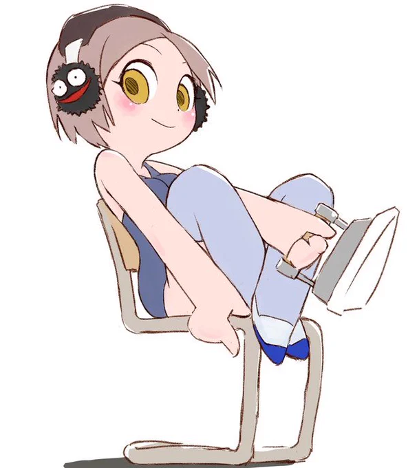 過去絵ウィーク…教室のイス。皆さんお行儀が悪い。 