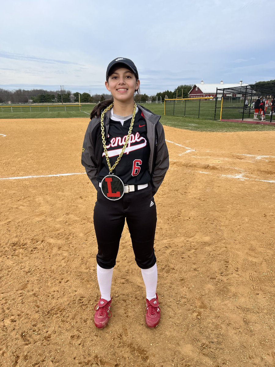 LenapeSoftball's tweet photo. We fall to 4-1 after a tough loss to Egg Harbor, 1-0. Shoutout to Maya Knasiak who shut them down in the circle, limiting them to only 1 run. We are back on the field Tuesday, 4/19 away at CH East @ 10AM. #lenapesoftball #rolltribe @KnasiakMaya https://t.co/Tm2OJk8f8I