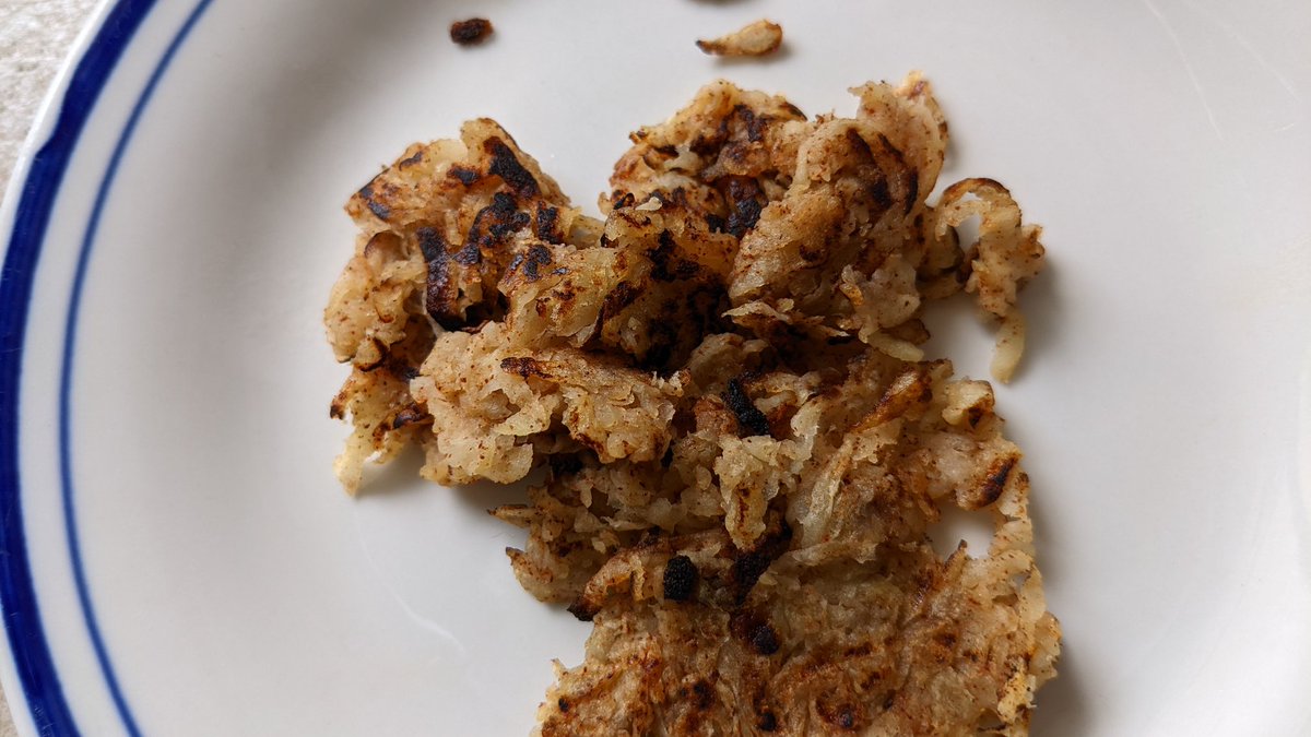 sofia3721's tweet image. I tried to make an apple hash brown but it tastes like sour mush, idk what I was thinking