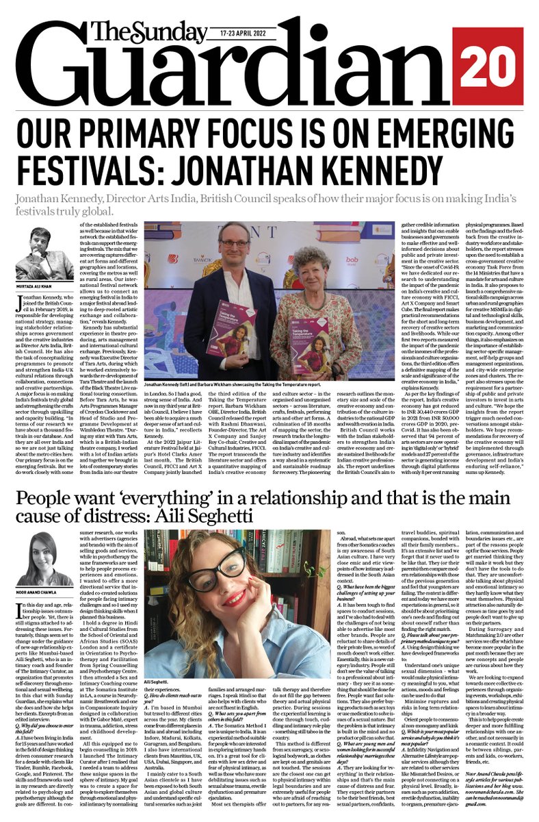 MurtazaCritic's tweet photo. At @JaipurLitFest, @wickhambarbara OBE, Director India, @BritishCouncil released Taking the Temperature report with #RashmiDhanwani of @theartxco & @SanjoyRoyTWA. I speak to @JonathanKennedy Director Arts India, British Council about this and more
Link:
https://t.co/88bW9rL91h https://t.co/9SG3zkByOF