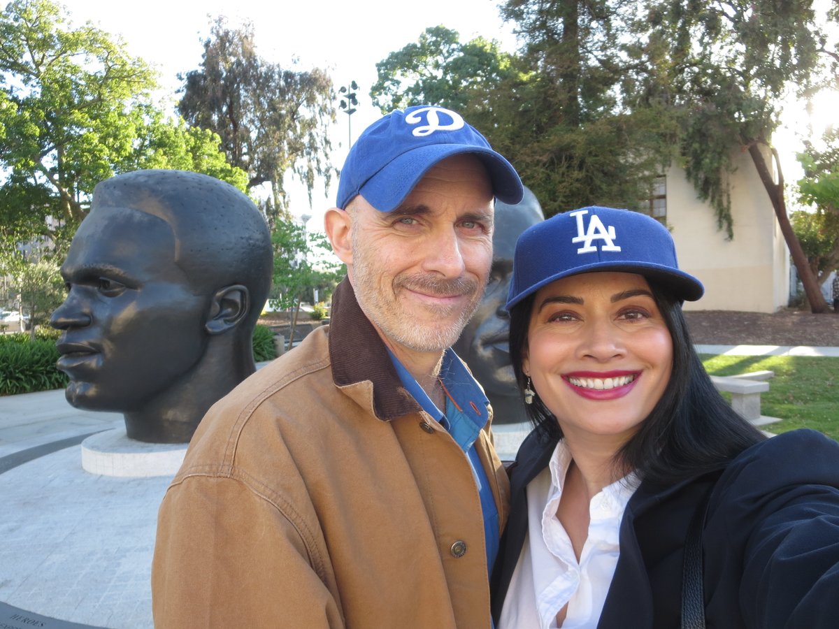 GovindiniMurty's tweet photo. Honoring Jackie Robinson on 75th anniversary of his Major League Baseball debut in April 1947 when he became 1st Black player in MLB! Post by my husband Jason Apuzzo on Jackie &amp; his gifted brother Mack Robinson (both depicted in these magnificent statues): https://t.co/JoUvij0hI5 https://t.co/YBk1bh02gA