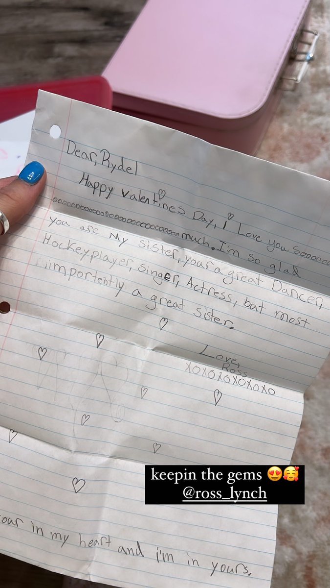 DailyRoss's tweet photo. [IG STORY] baby @RossLynch’s valentine’s day letter to Rydel ❤️ (via rydelfunk) https://t.co/tfBYmU5Rbq