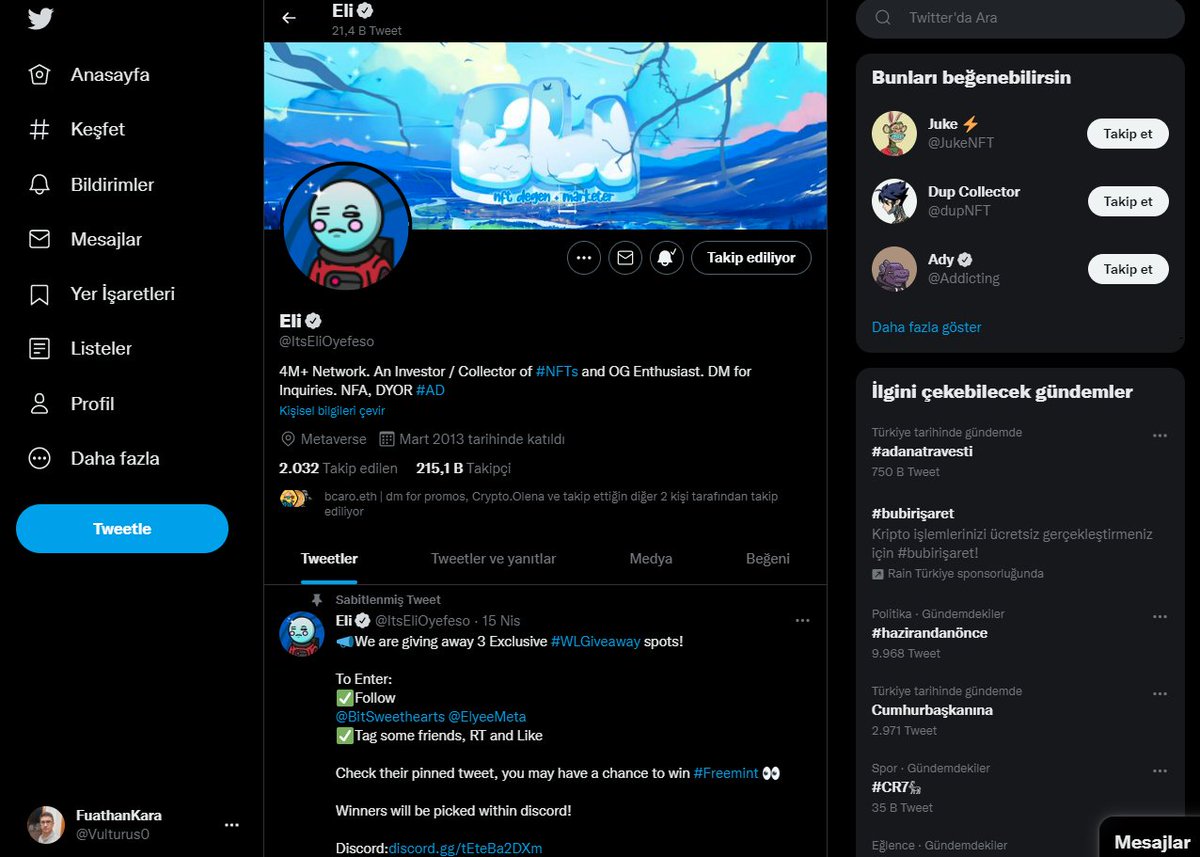 Vulturus0's tweet photo. @ItsEliOyefeso done
0x99C249C1d0e664ba006D73835Da4Ec78a8183279 https://t.co/fd2nhdUYWZ