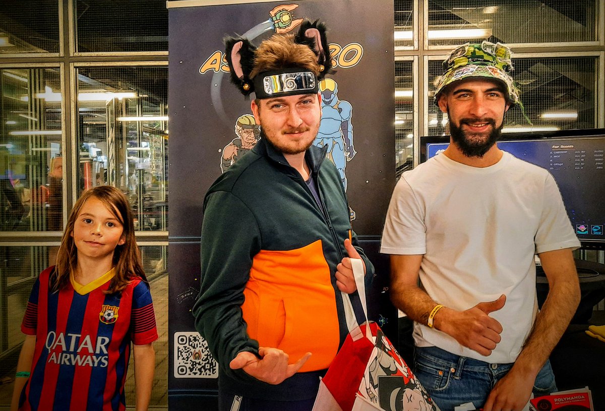 TwistdBrainZ's tweet photo. Today's AST-Hero's #contest winners! From left to right 2nd, 1st, 3rd.

They won #polymanga goodies and items from exhibitors like those wonderful cat's ears.

2 more days to win more prizes and goodies, come and play at @Polymanga in #montreux!

#IndieGameDev #swissgames #event https://t.co/IjGX9I5FRK