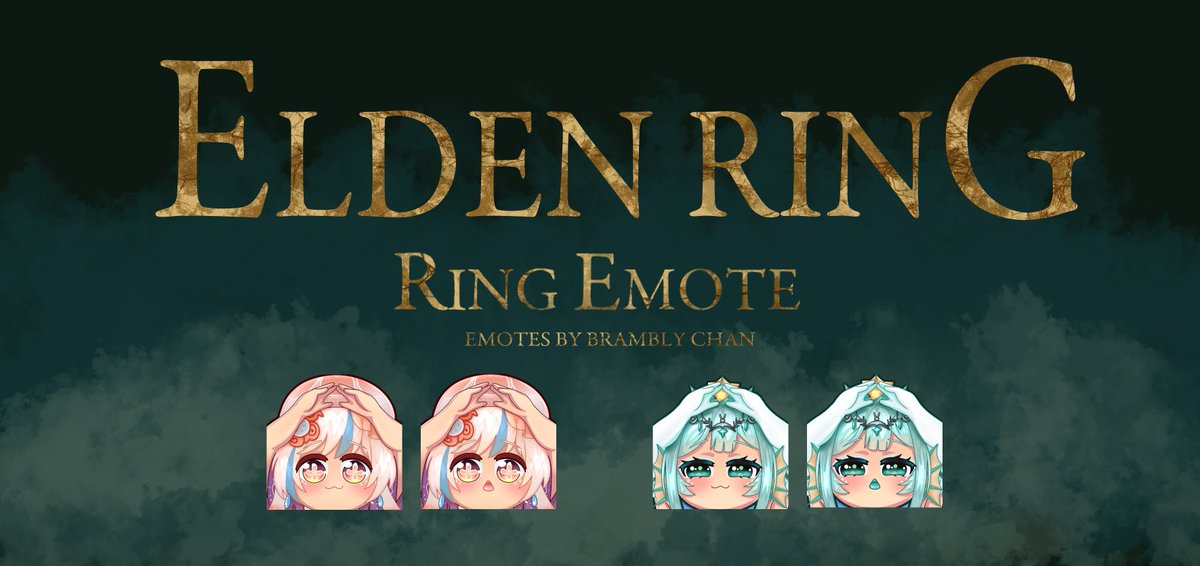 Thanks for the commission on these super cute elden ring emotes <a href="/aureliamalacia/">Lia ଳ〖Jellyfish Vtuber〗</a> 🧡

#commissionsopen  #Commission #AnimeArt  #YCH #BramblyArt #emotes #ELDENRING #EldenRingFanart #EldenRingart