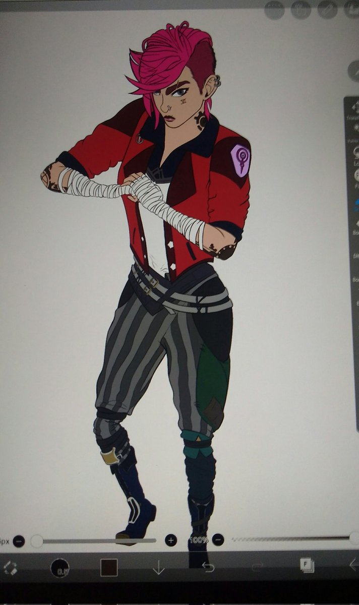 AxartTadi's tweet photo. @Hunt_Dog_Arts Es sábado pero aún así quise compartirlo, es mi 1er dibujo full digital, así que no se que tan bien me salga, nomás me falta darle luces y sombras, y sé que es algo atrasado pero quería dibujar a la versión de Ví de Arcane °3°
En mi insta pueden ver más de mis dibujos 😁 https://t.co/Xcn72n5w2I