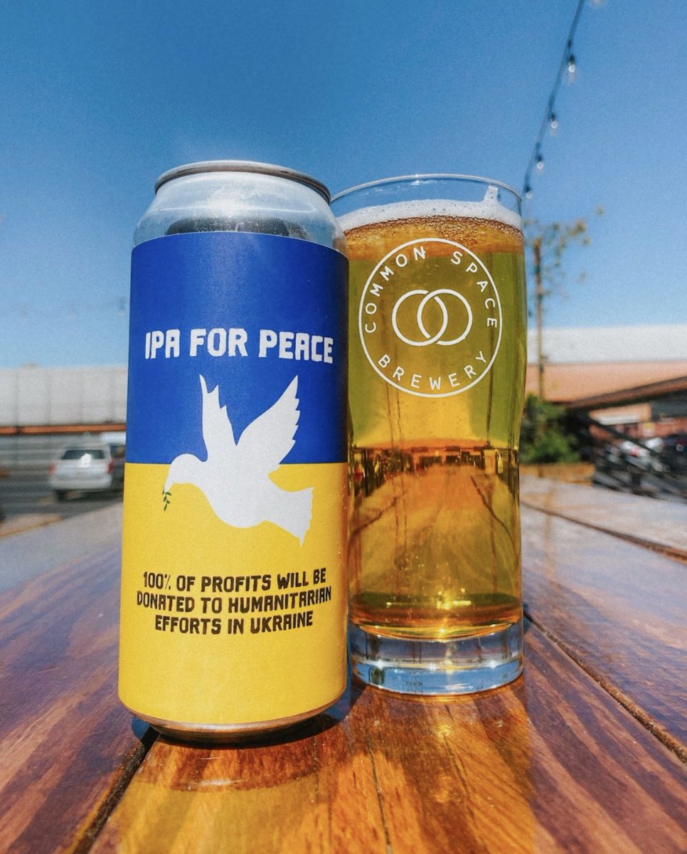 brewkraine's tweet photo. IPA for Peace

7.1% ABV IPA 

100% of profits from IPA for Peace to these four charities:
1. @careorg
2. @wckitchen
3. @MSF_USA 
4. @voices_of_children

Please join us in supporting people in Ukraine that need our help! 🇺🇦

@commonspaceLA https://t.co/JQu1X3lbSi