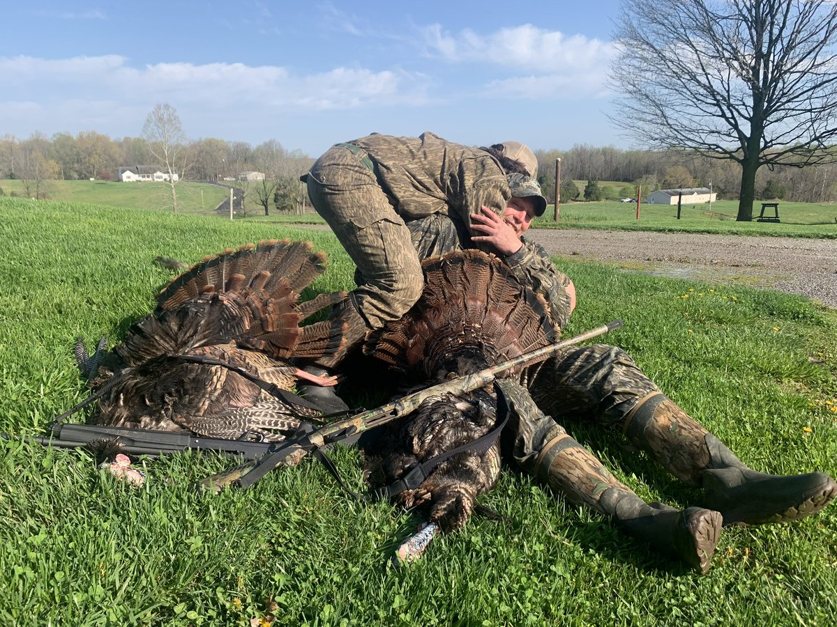 Totally unexpected opening day for Micah &amp; me. Double-beard for Micah!!!
