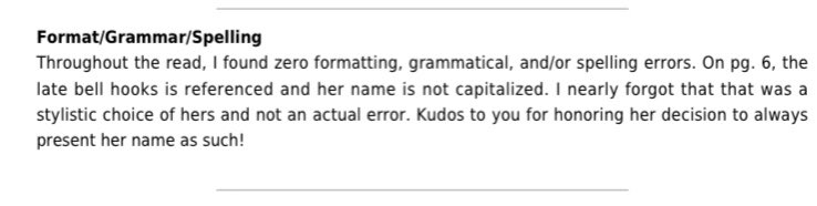 PhillyChang's tweet photo. Huge shoutout to my @TheScriptLab reader for this note in particular. Sometimes having a reader who understands what you’re referencing can be the difference between good and bad feedback. #ripbellhooks https://t.co/XIFDA2qx24