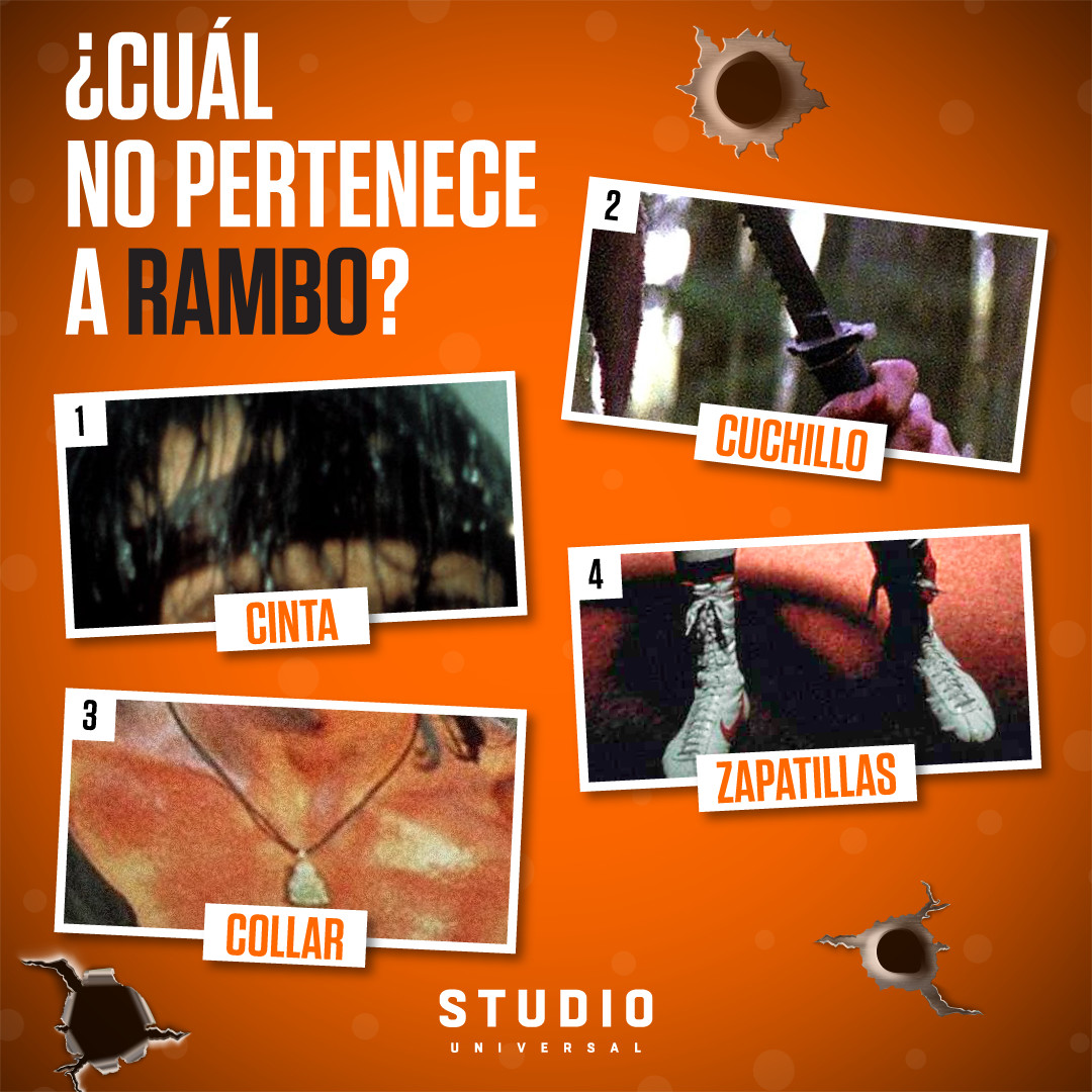 SUniversalTv's tweet photo. Sabemos que los detalles no se te escapan. En este kit Rambo sobra algo. Comenta y descubre la respuesta en el maratón que tenemos hoy 💣 #Rambo , #RamboII y #RamboIII desde las 20:00 MX/22:00 AR 🗡️
📸: Rambo Facebook / Rocky Facebook https://t.co/q62Ilzc0dm