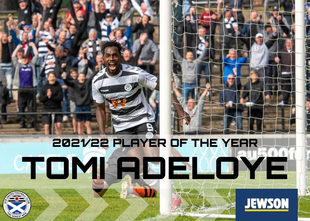 AyrUnitedFC's tweet image. And finally…

This year’s Player of the Year is @Tomiadeloyee 👏