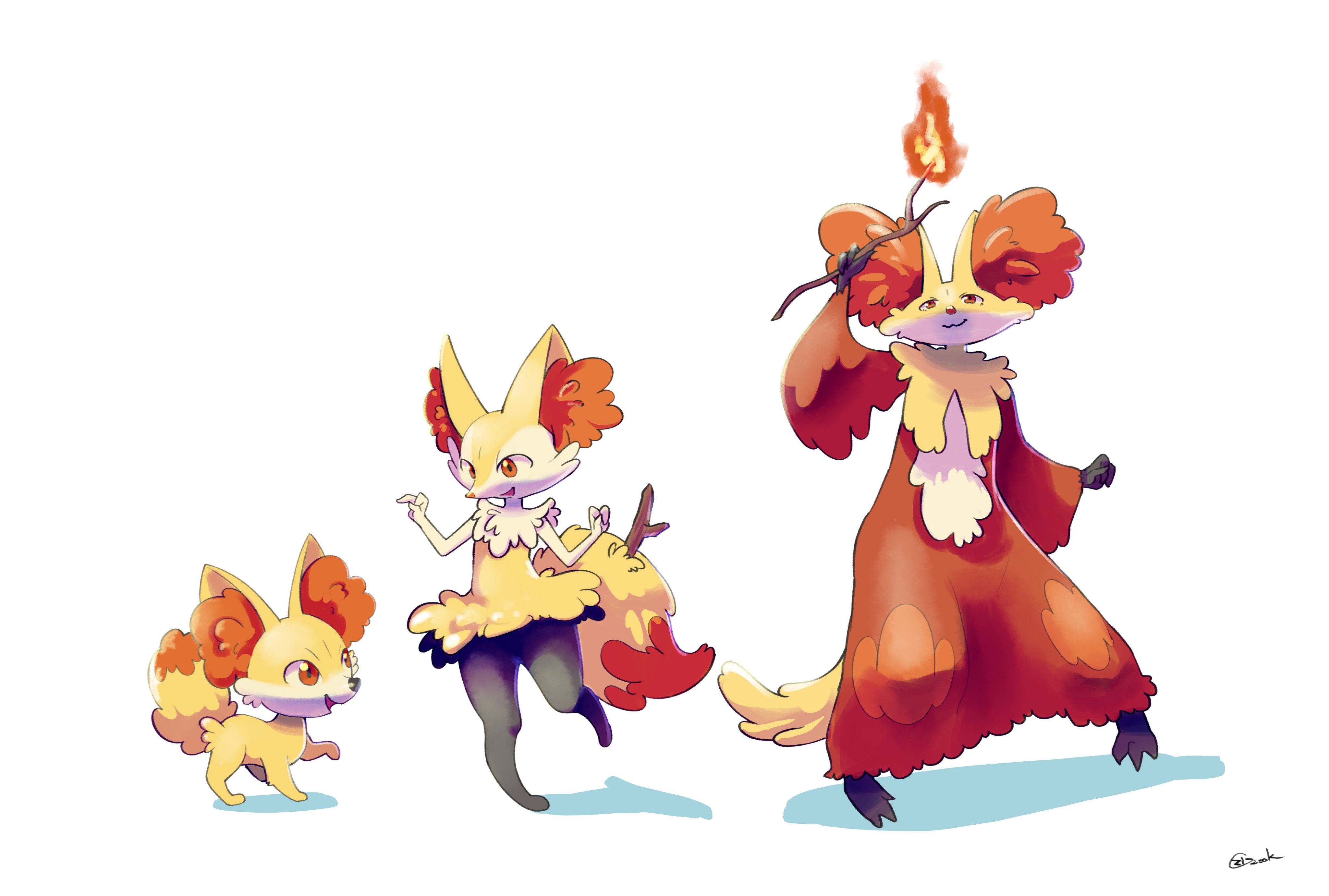 Zigrock 生まれつき癖っ毛のフォッコ進化系 Unruly Hair ポケモン フォッコ テールナー マフォクシー Fennekin Braixen Delphox T Co I9pgh0x7fm Twitter