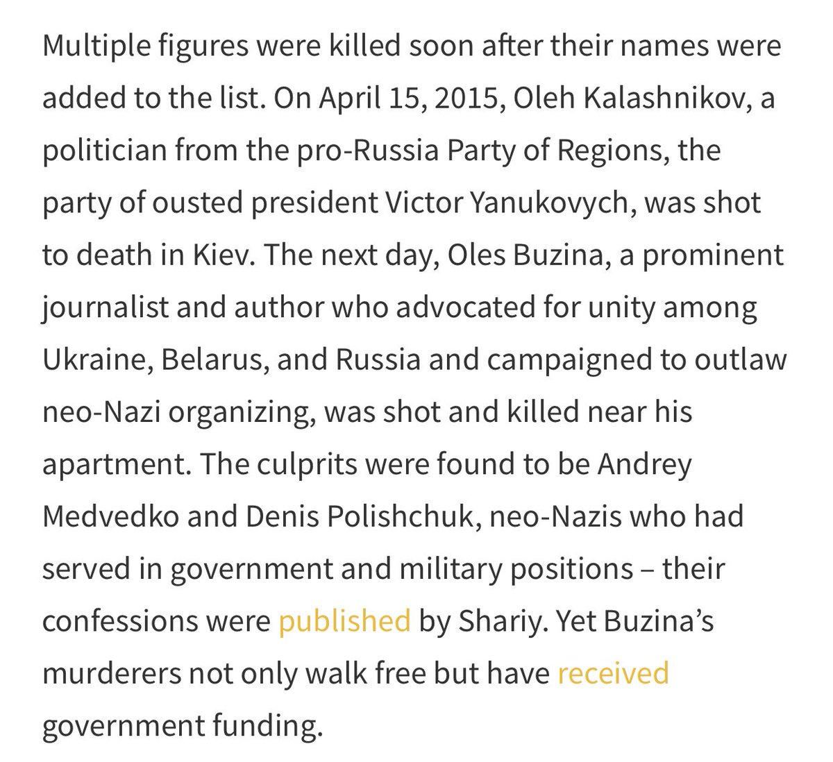 dancohen3000's tweet photo. 7 years ago today, neo-Nazis murdered Ukrainian journalist Oles Buzina days after his name and address appeared on a government blacklist. Today, opposition figure @anatoliisharii is on the same list as Zelensky’s SBU and neo-Nazis are trying to kill him. https://t.co/frolc1zN4S https://t.co/5c02OhwbpP