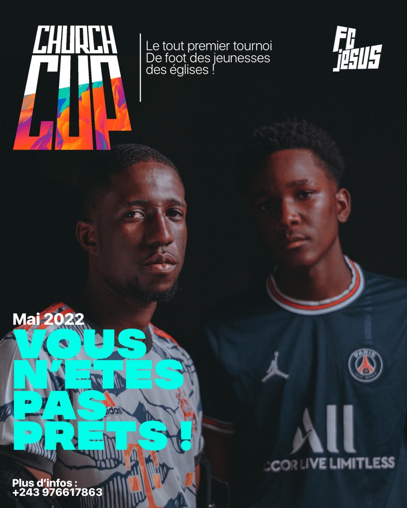 FCJESUS_01's tweet photo. Le prochain événement du FC JESUS sera la CHURCH CUP !

Le tout premier tournoi de foot des jeunesses des églises ! 

#FCJESUS
#CHURCHCUP https://t.co/wFS6TLCeRj