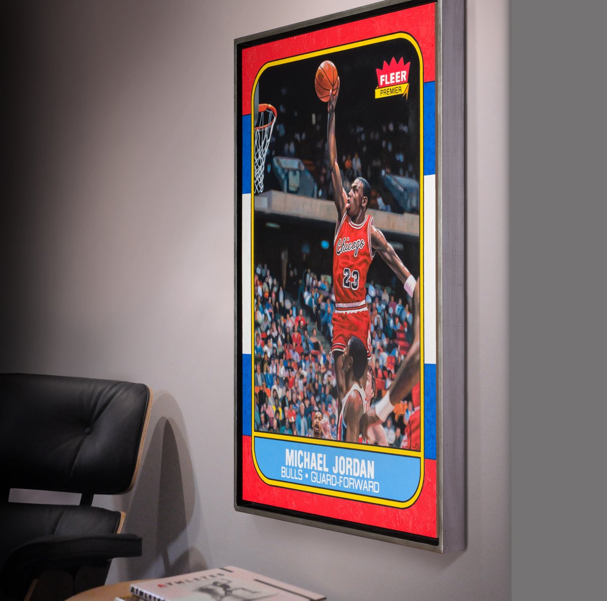 PostartPost's tweet photo. I finally made the jump into other sports. Just finished painting MJ's #rookiecard. Had fun painting it, but that crowd was a monster! Now it's off to my client—hope he loves it! #MichaelJordan #mj #THEGOAT #chicagobulls #thelastdance #sportscards https://t.co/K4OCSwwPQs https://t.co/lAP2bv6J9Q