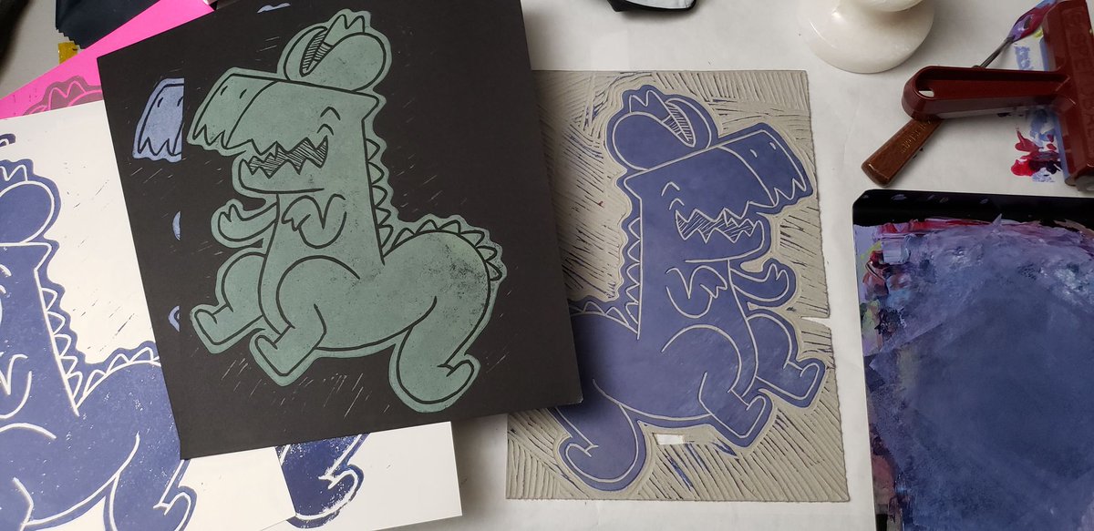 Gio32k's tweet photo. Made some prints of my lil cowboy dino! https://t.co/n2ys2M6H9c