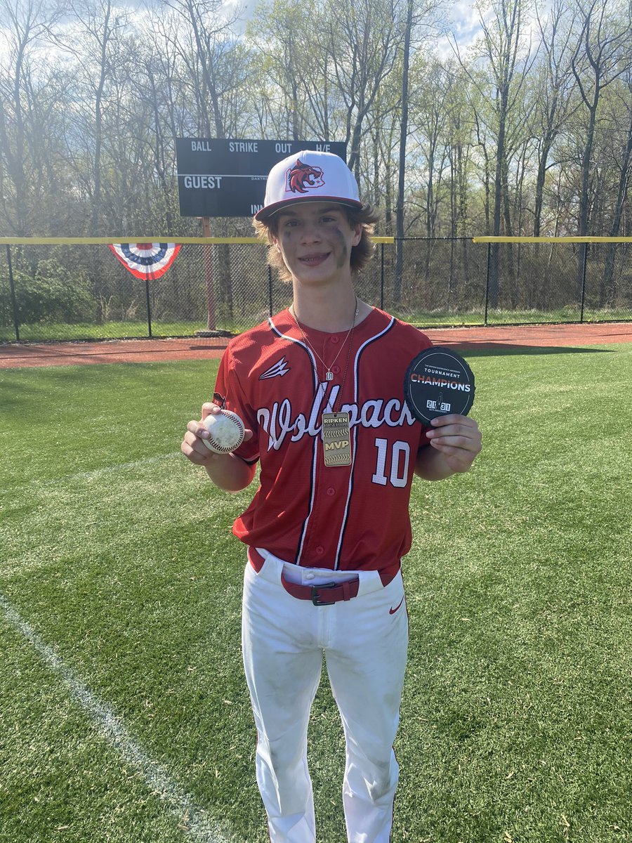 PAPackbaseball's tweet photo. Jonny Dzedzy named MVP for his complete game on the mound in title game and all around performance https://t.co/bp5uyAwKk2