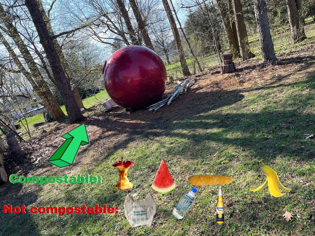 Each person in the US produces 4+ lbs of waste per day. My family tries to reduce how much waste we take to our local dump with a compost pile! (Featuring our giant Christmas ornament that is not compostable, just was stored there for the winter) #365challenge #wasteLESS