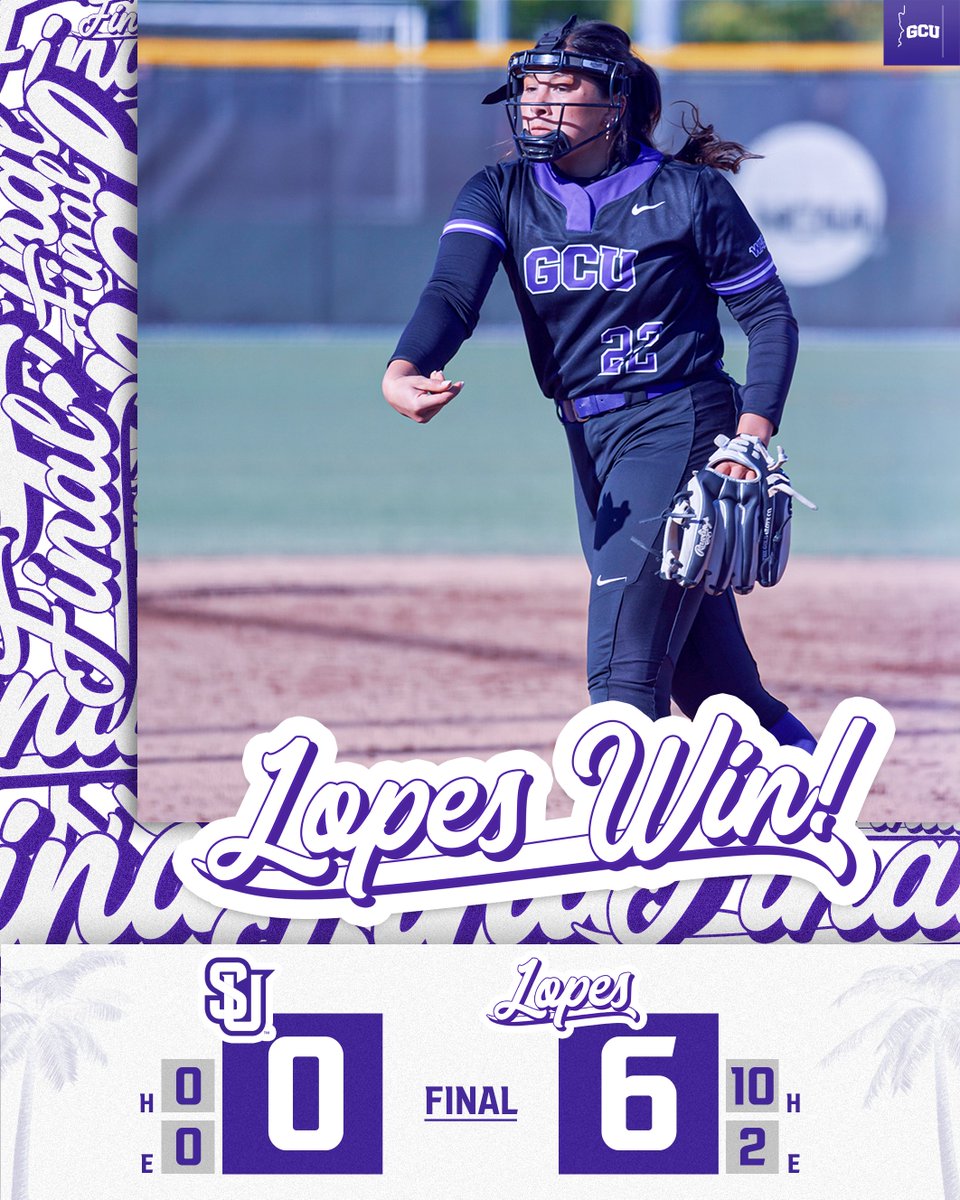 GCU_Softball's tweet image. Lopes sweep the RedHawks and @ArielArielmt tosses her first no hitter! 👏👏👏