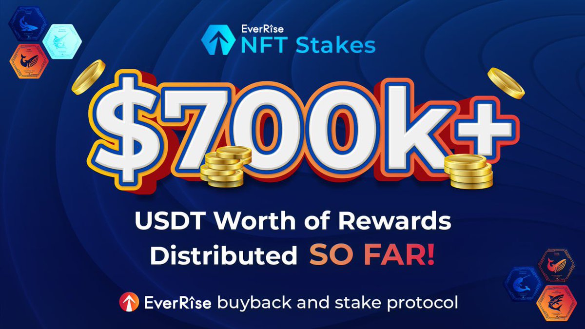 EverRise's tweet photo. The #EverRise #NFT Staking Lab has distributed over $700,000 #USDT worth of rewards in under 2 weeks! 🥳

https://t.co/TBwQHwQnRg https://t.co/l3k3j8yh2X