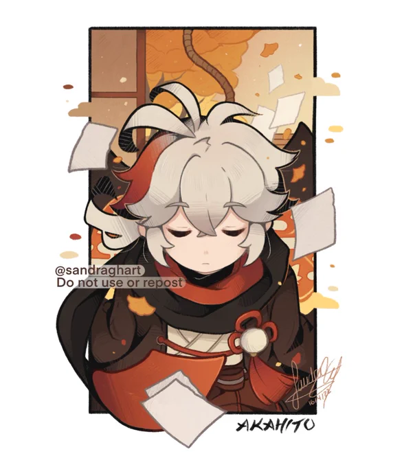 The Five Kasen's Splendor: Akahito 🖌️✨ #GenshinImpact #原神 