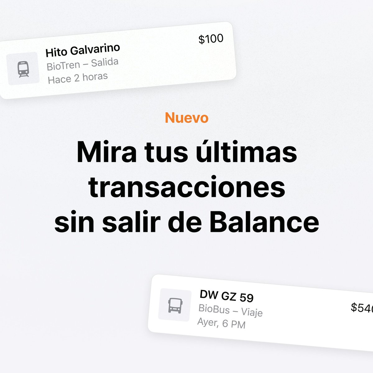 BalanceAppCL's tweet image. Por si te lo perdiste 🧡 ahora puedes ver los últimos movimientos de tus tarjetas BioTren sin salir de Balance

Pronto disponible para más tarjetas 🗺

Descarga Balance gratis aquí:
apps.apple.com/cl/app/balance…