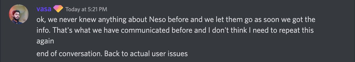 ProtonLuke0's tweet photo. @_bbodd @Cryptanomaly @CrypticFelix @Cryptopathic @gemxyz @Method this was my reaction to vasa's response on their discord "now back to actual user issues" https://t.co/Vb3HoQfJMq