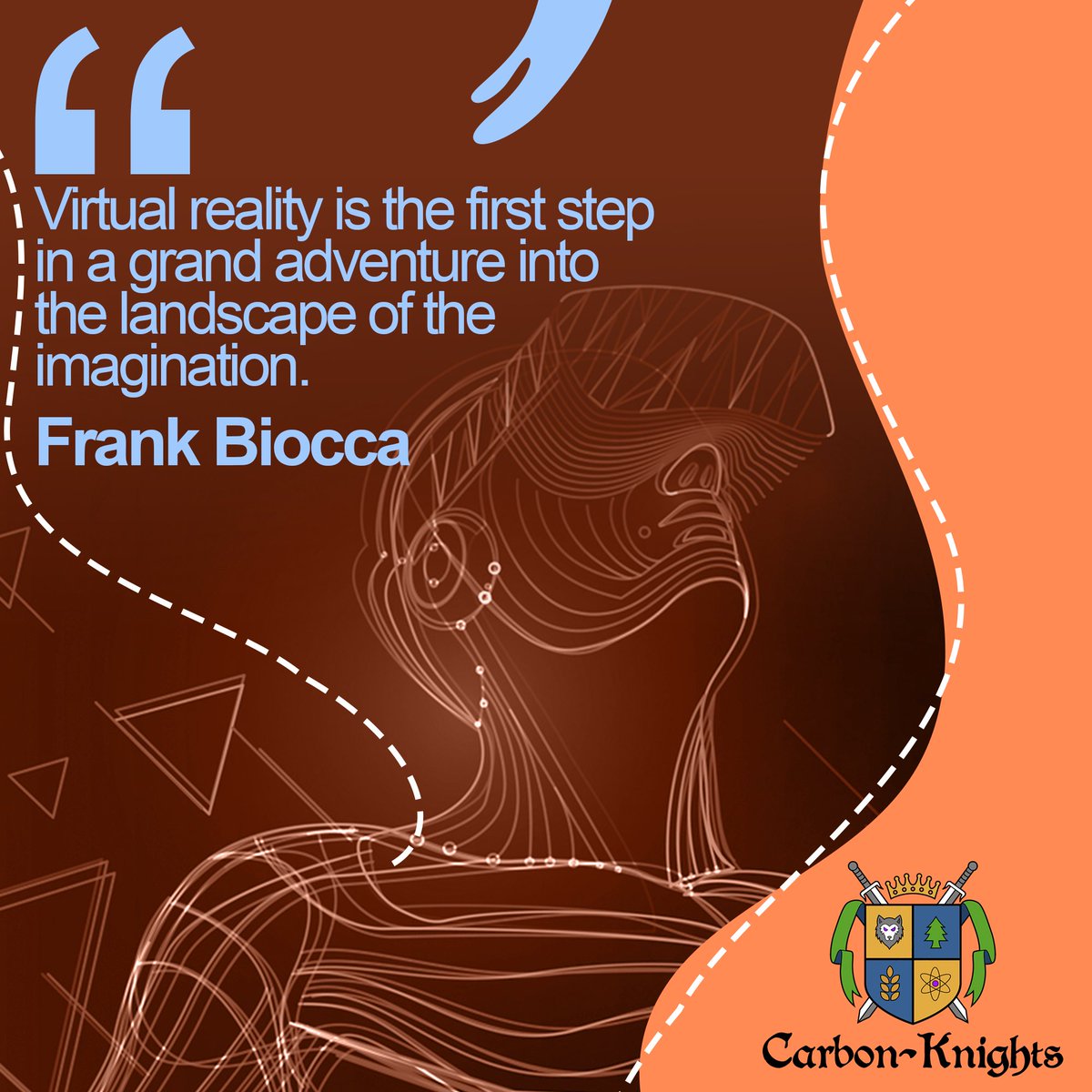 Virtual reality is the first step in a grand adventure into the landscape of the imagination. Frank Biocca.
.
Follow us on 👉 <a href="/carbon_knights/">Carbon Knight Club</a>
.
#Carbonknightclub #nfts #nftart #nftcommunity