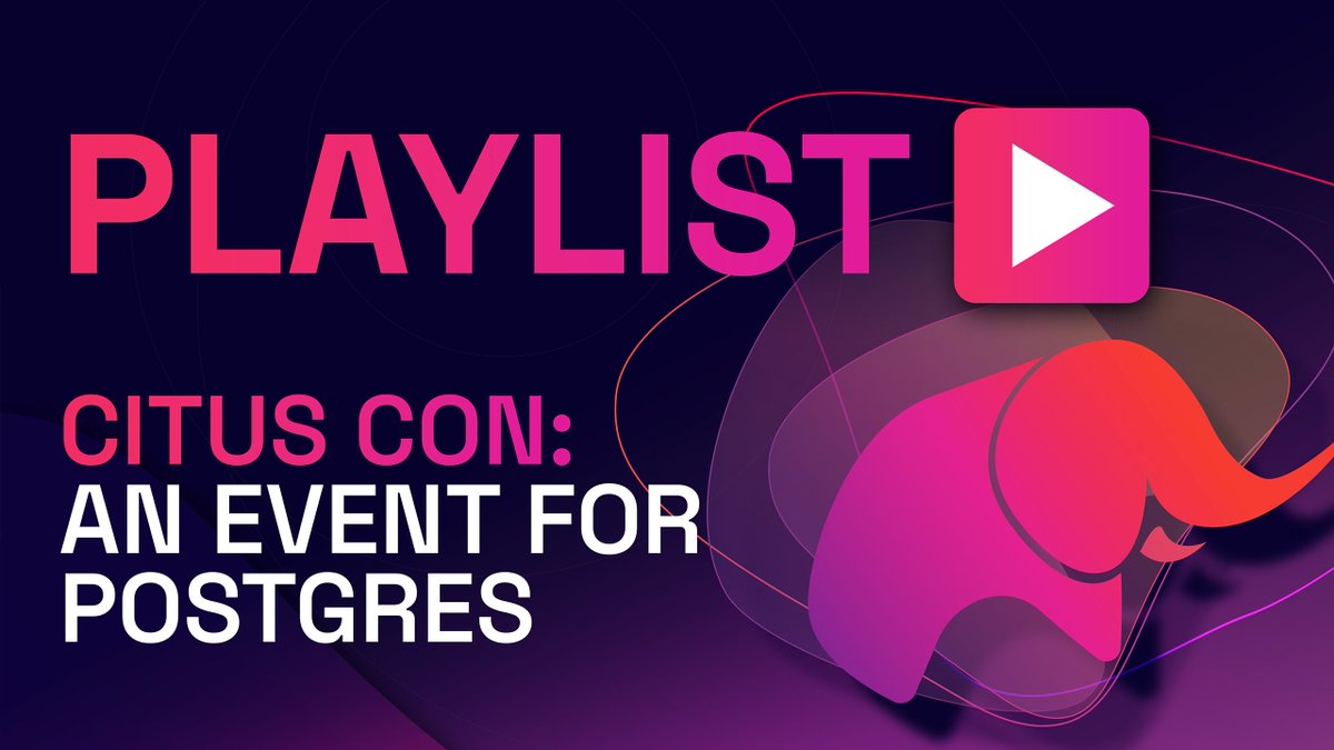 PosetteConf's tweet image. And there&apos;s more! 📣 The playlist of #CitusCon talks on YouTube also includes on-demand talks by these talented @PostgreSQL &amp;amp; Citus people 👏 @onderkalaci @jonathandenney @ryanbooz @S_u_n_e_e_l @philosohacker @MohamedBakli6 &amp;amp; more aka.ms/cituscon-playl…