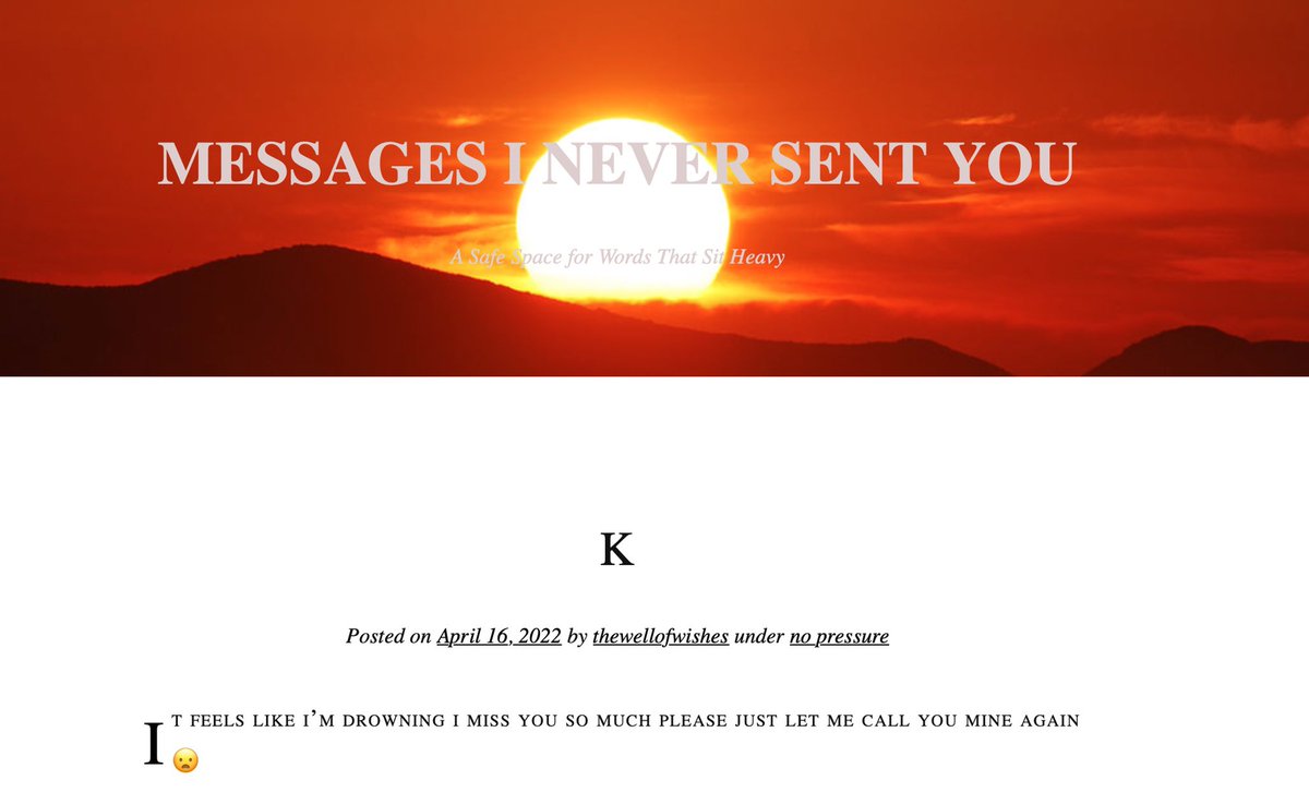 ineversentyou's tweet photo. K
#MessagesILeverSentYou
https://t.co/XIFqrRt56K https://t.co/BdNdS3x7JO
