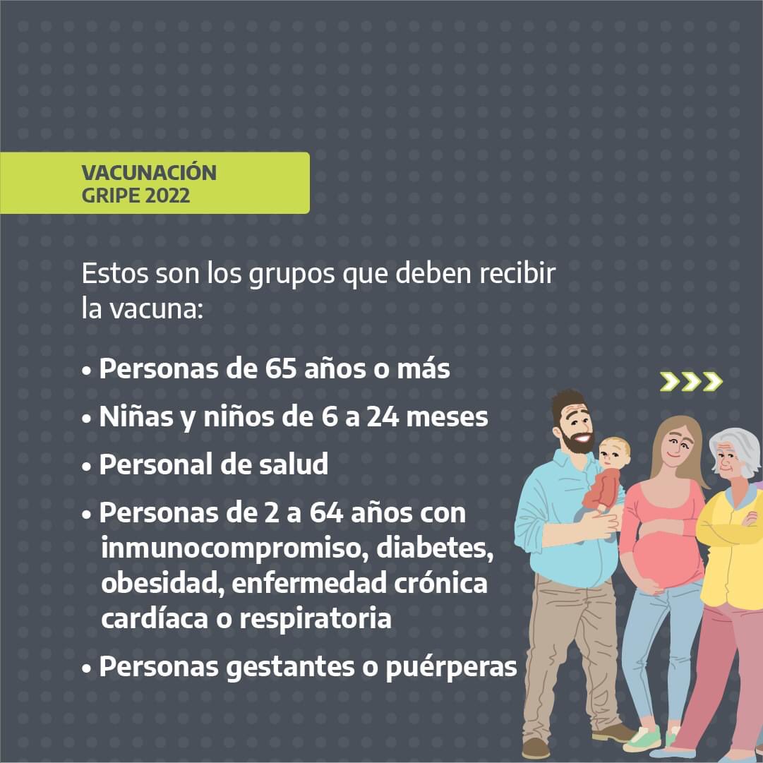 nmo_tdf's tweet photo. Si sos parte de los grupos que deben aplicarse la vacuna contra la gripe, podés recibirla gratis en centros de salud de todo el país.

👇 Conocé más sobre la vacunación antigripal en https://t.co/jJPzw14oMZ https://t.co/FlyYAbOpAg