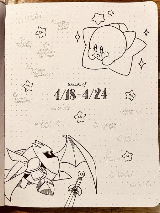 Bullet journal layout for the week :) 