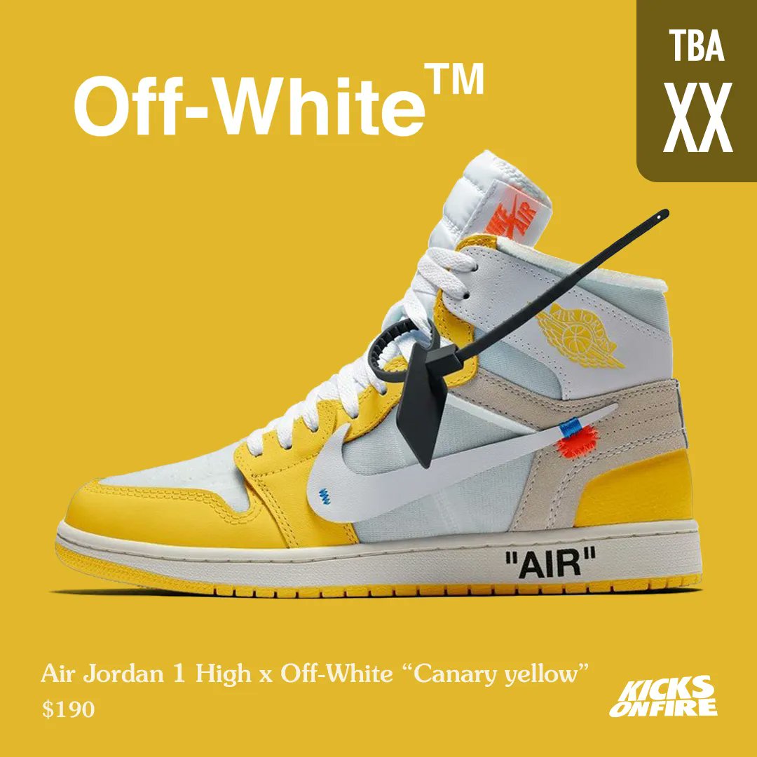 canary yellow jordan 1 off white release date
