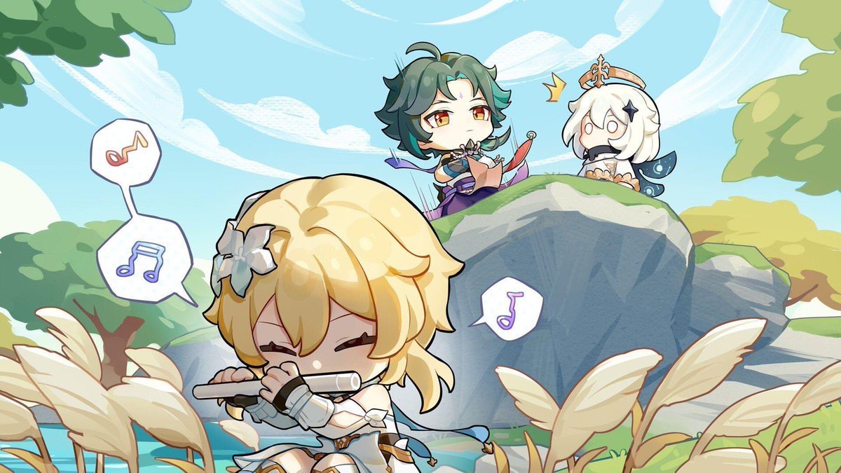 ProjLuminousPH's tweet image. Xiao birthday chibi art… with our Lumine in it! :)