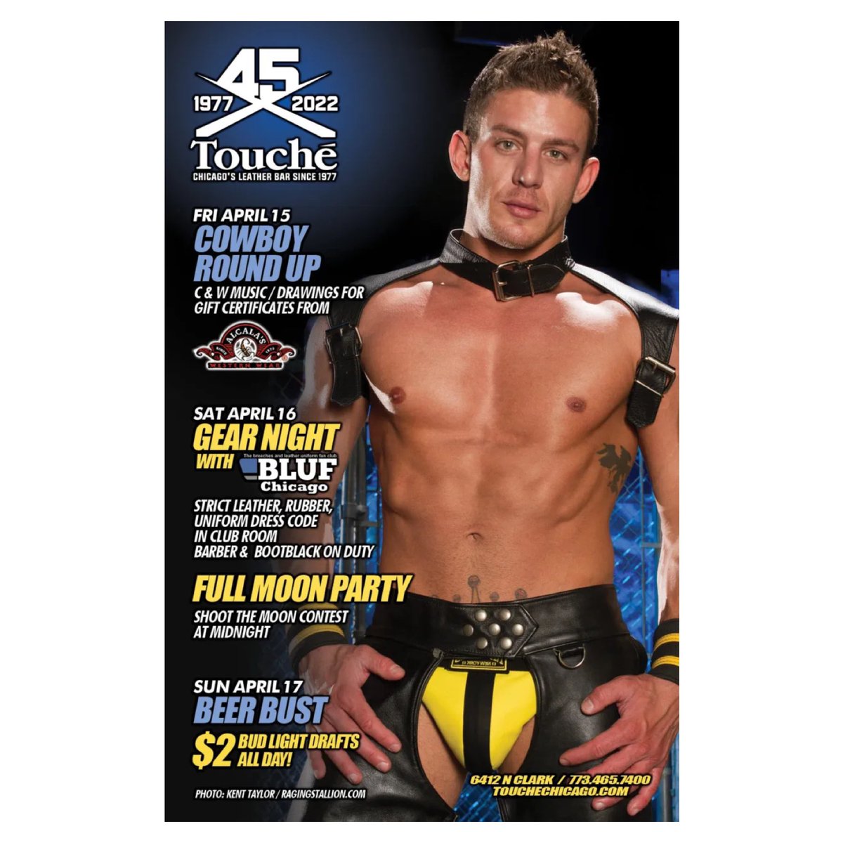BLUFChicago (@blufchicago) on Twitter photo In Chicago tonight
Sat 4/16/22
10pm – 12am
<a href="/touchechicago/">Touche' Chicago</a>
Get your #leatherboots #leatheruniform #leathergloves on. We Are back to host #Gear! Join #BLUF members & fans for a Leather Social in Chicago.
A strict dress code for Club Room entry & #barber & #bootblack #gear365 In Chicago tonight
Sat 4/16/22
10pm – 12am
<a href="/touchechicago/">Touche' Chicago</a>
Get your #leatherboots #leatheruniform #leathergloves on. We Are back to host #Gear! Join #BLUF members & fans for a Leather Social in Chicago.
A strict dress code for Club Room entry & #barber & #bootblack #gear365