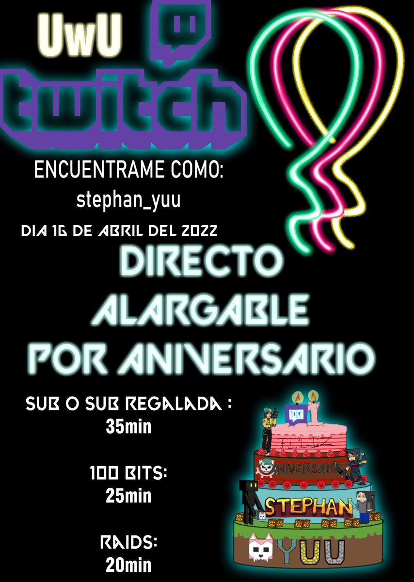 stephan_yuu's tweet photo. HOY A LAS 7PM HORA MEXICO LOS ESPERAMOS PARA CELEVRAR EL ANIVERSARIO DEL CANAL https://t.co/RHhbNP2OgE
