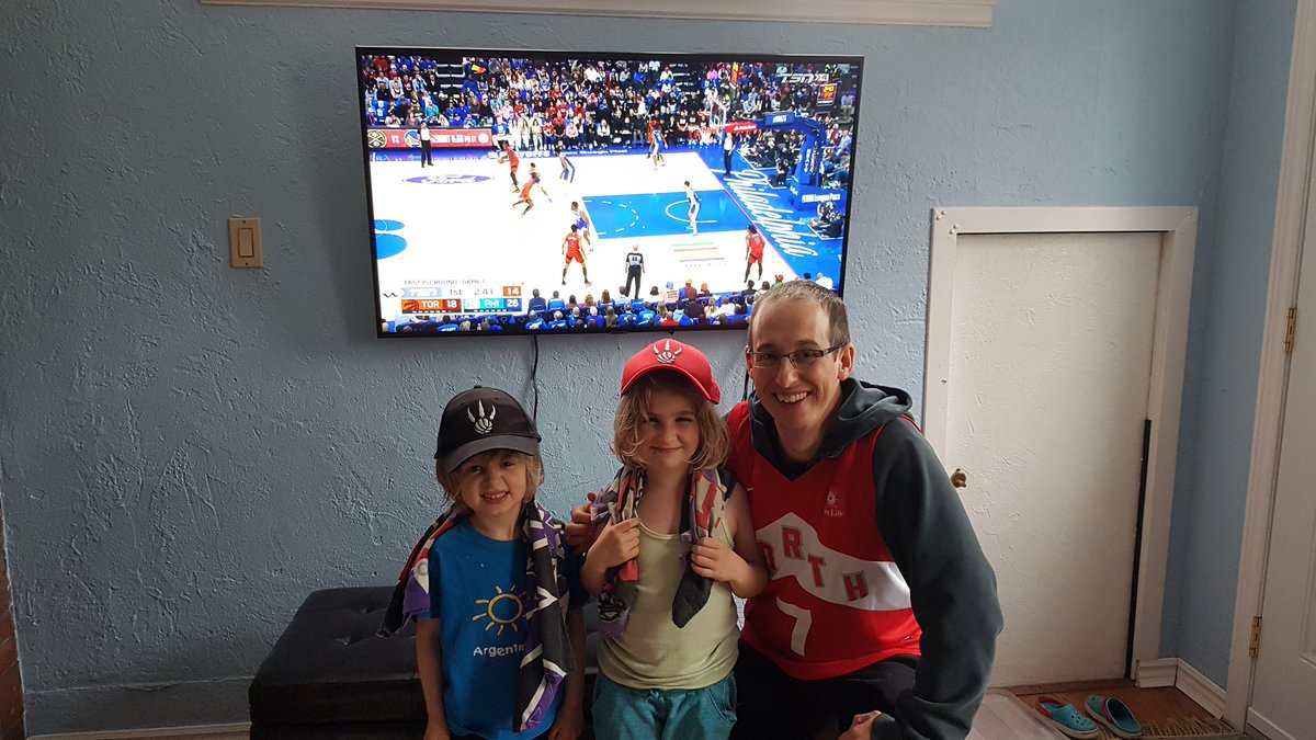 First playoff game! I'm way more stressed than they are. Lol. Go raps! #tangerinefanangle #WeTheNorth