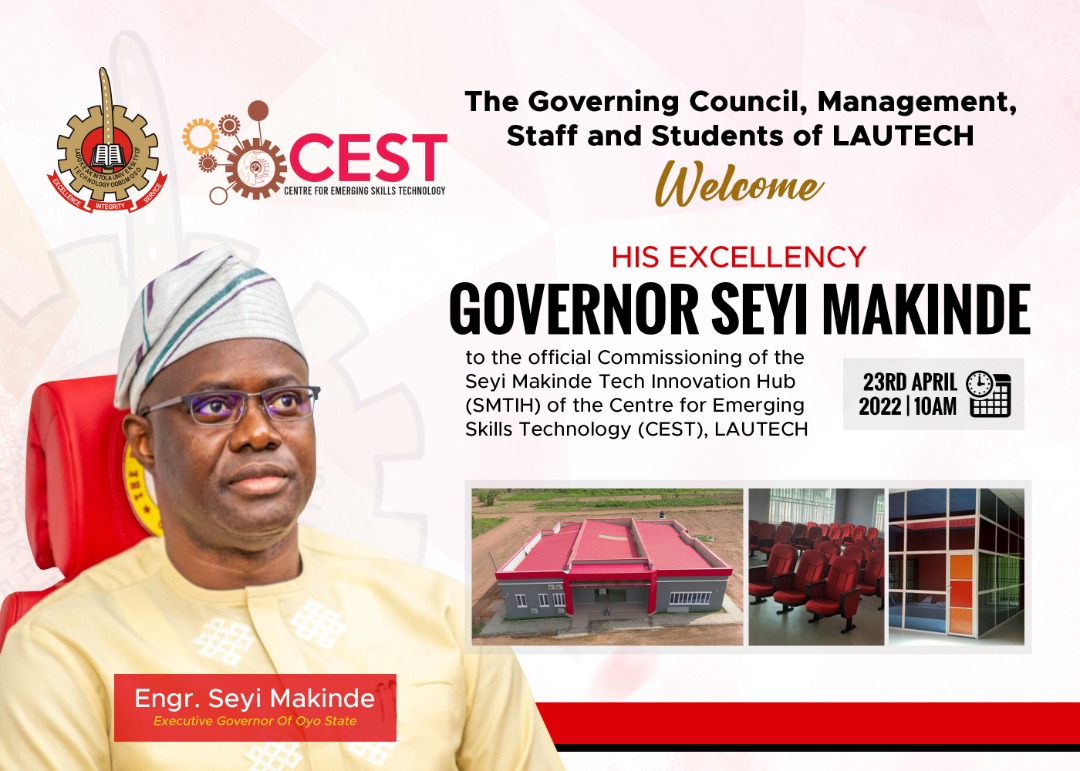 SirP_Idowu's tweet photo. Official commissioning of Seyi Makinde Tech Innovation Hub (SMTIH) of the Centre for Emerging Skills Technology (CEST), LAUTECH,Ogbomoso on 23rd April,2022.
#lautech  #Governor #gsm #Commission #EmergingTech https://t.co/ukL8k7NFHd