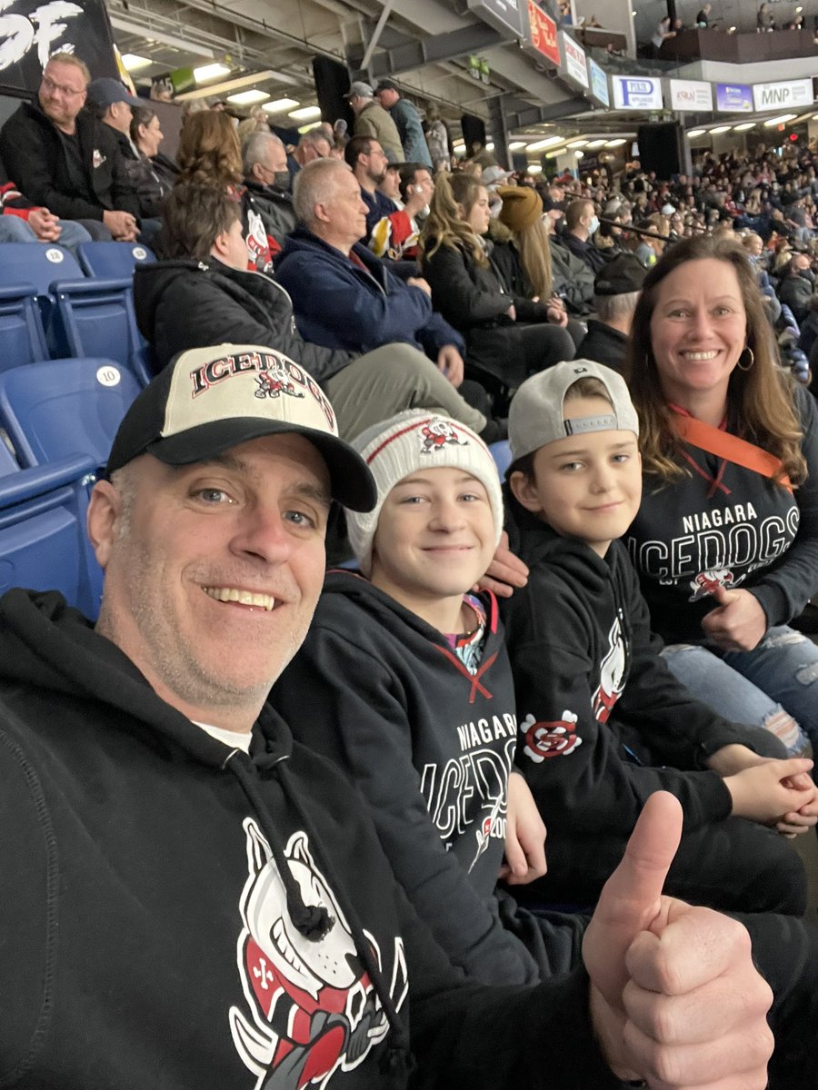 DowlingClan's tweet photo. LETS GO @OHLIceDogs !  #GoDogsGo #OHLHockey @BigMarcosPizza Enjoying the game in Section 114 Row J Seats 7-10 https://t.co/fd529siThr