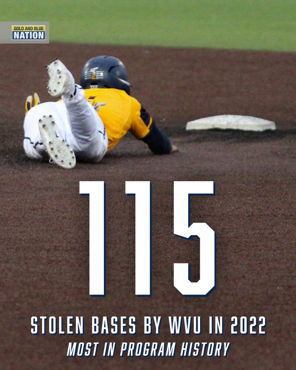 GoldAndBlueNtn's tweet photo. Historically unstoppable on the base paths ⚡️

#HailWV | #MazeyBall https://t.co/NRTkANKYtL