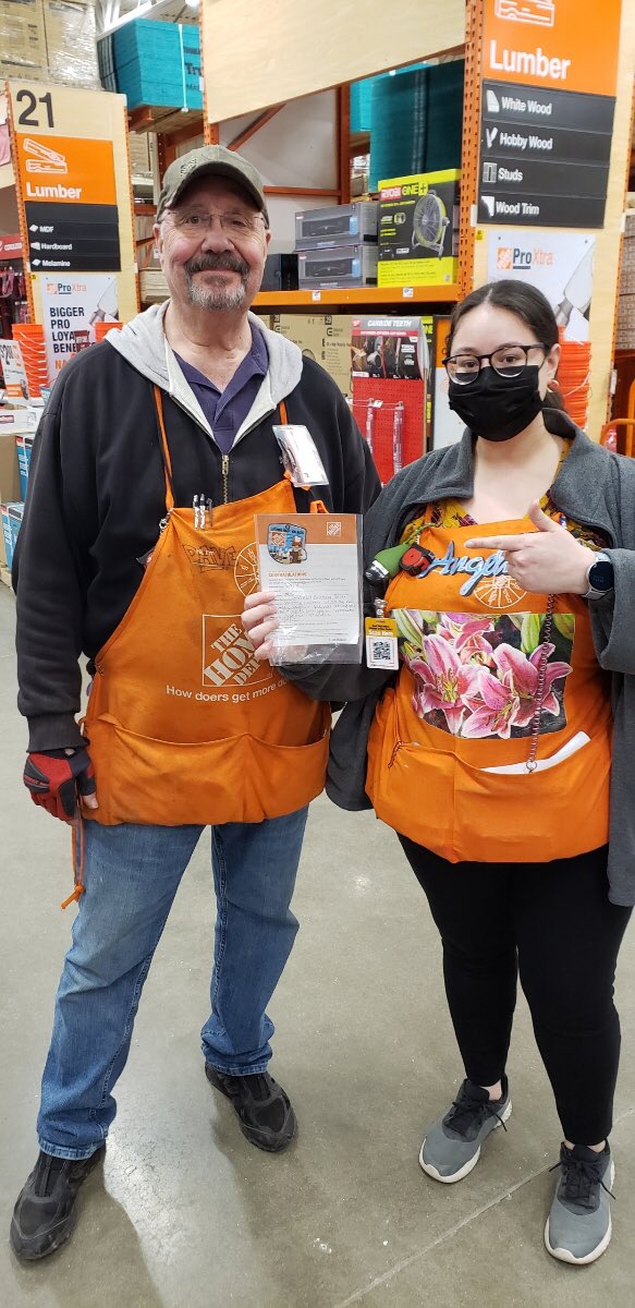 Associate Dave being recognized for his outstanding customer service. He helped a customer get together all the parts needed to fix her son’s wheelchair. That’s why HD really stands out we truly care for our customers. Great job Dave 🙌🏼🙌🏼