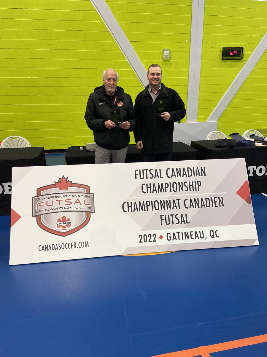 Insidesoccermag's tweet photo. This was a very big surprise. Last night was named to the @FutsalOttawa Wall of Fame as a builder alongside Charlie Cuzzetto, former Futsal Canada President and current Canada Soccer Board member. Thank you very much for this honour. https://t.co/uc3M5EQTyJ