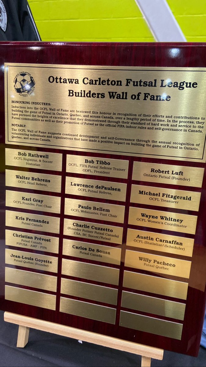Insidesoccermag's tweet photo. This was a very big surprise. Last night was named to the @FutsalOttawa Wall of Fame as a builder alongside Charlie Cuzzetto, former Futsal Canada President and current Canada Soccer Board member. Thank you very much for this honour. https://t.co/uc3M5EQTyJ
