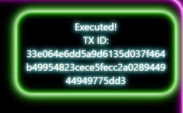 cpu_now's tweet photo. I have added notifications to improve the UI experience. If you encounter any issues please let me know. 
You can click on the success message to go straight to the TX on bloks. https://t.co/th0EubjH5d