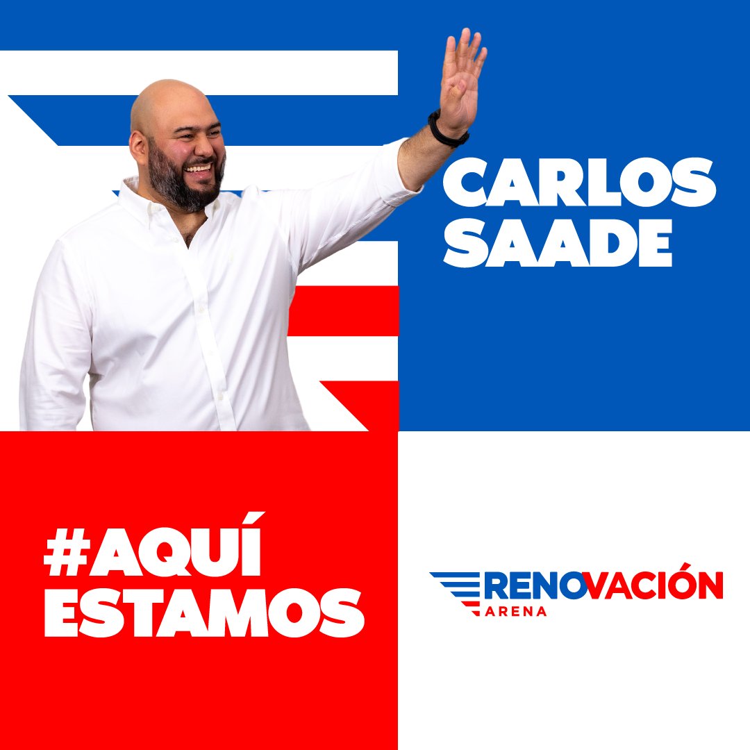 HOLA SOY CARLOS SAADE, y aspiro a ser el nuevo presidente de #ARENA, donde junto a mis compañeros del COENA lideraré una  RENOVACIÓN profunda en nuestro partido. #aquiestamos #carlossaade #coena