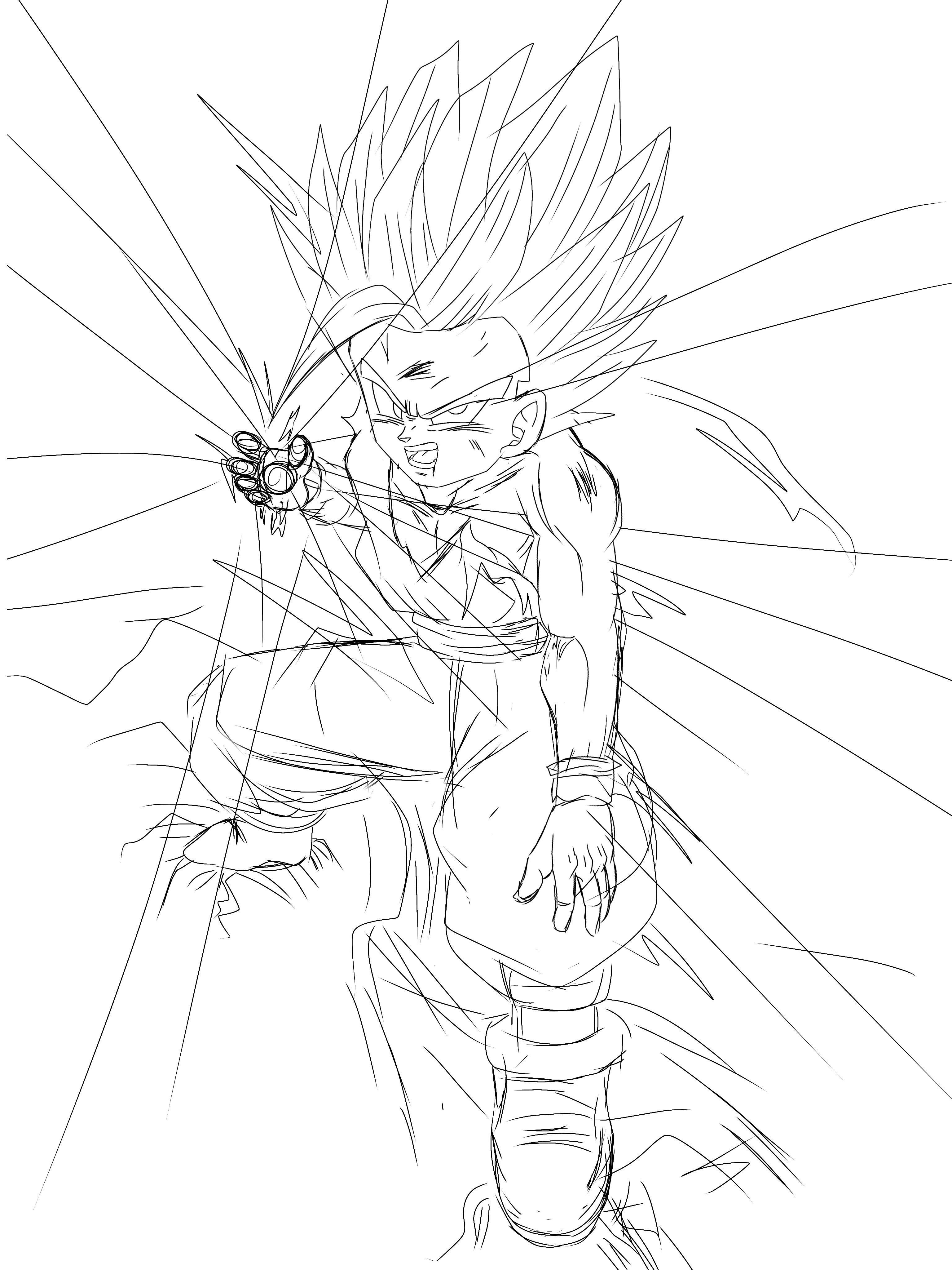 goku kamehameha coloring pages